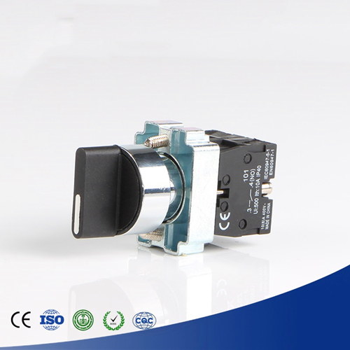 Rotary Selector Switch 2 Positions Select Knob 1NO+1NC Self-Lock Latching AC 600V 10A 22mm Panel Mount KB2-BD25