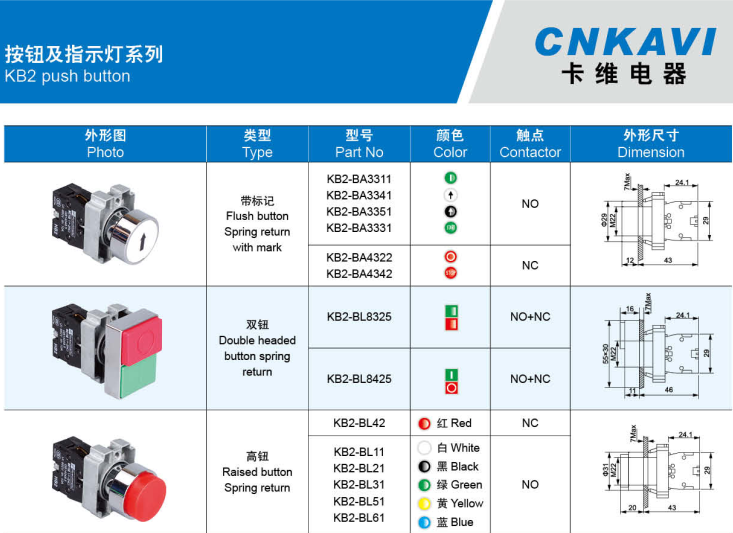CNKAVI,KB2 push button